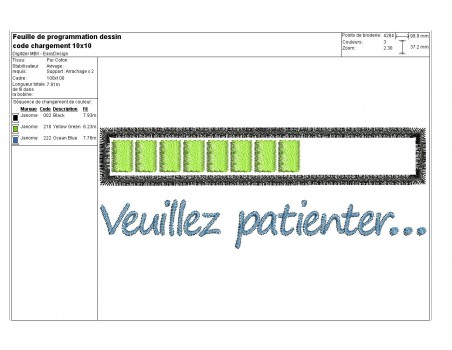 Motif de broderie code chargement à personnaliser