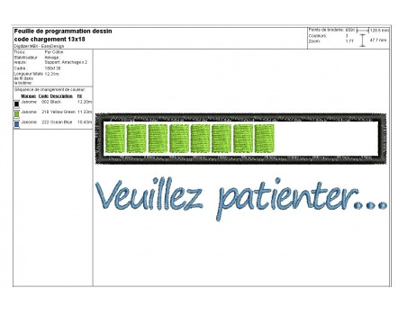 Motif de broderie code chargement à personnaliser