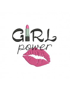 Motif de broderie machine girl power