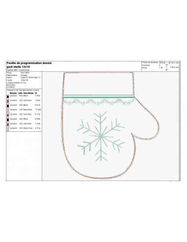 Motif de broderie machine moufles de Noël ITH Motif de broderie machine moufles de Noël ITH