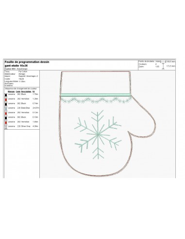 Motif de broderie machine moufles de Noël ITH Motif de broderie machine moufles de Noël ITH