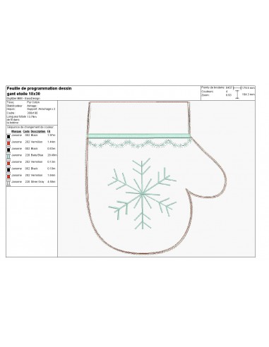 Motif de broderie machine moufles de Noël ITH Motif de broderie machine moufles de Noël ITH