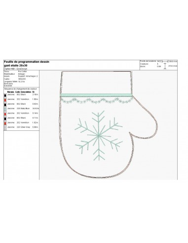 Motif de broderie machine moufles de Noël ITH Motif de broderie machine moufles de Noël ITH