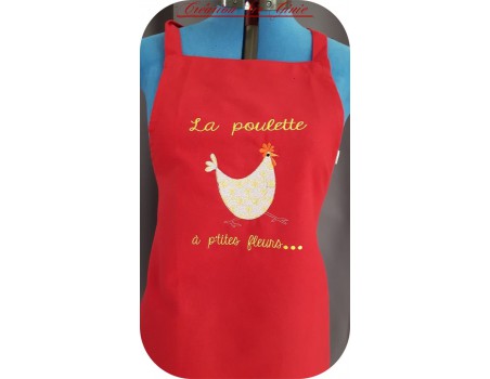 Motif de broderie machine poule à fleurs