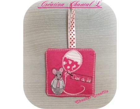 Motif de broderie machine souris dent de lait