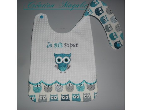 Motif de broderie machine  super chouette