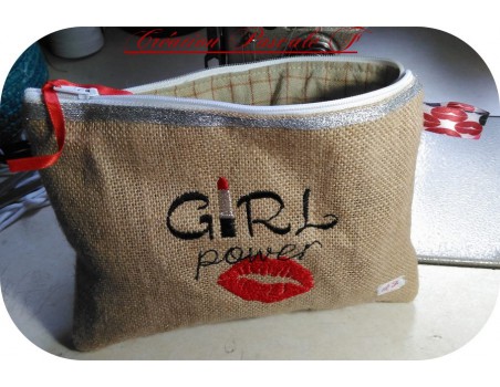 Motif de broderie machine girl power