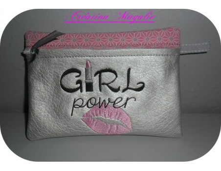 Motif de broderie machine girl power