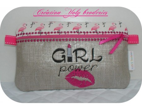 Motif de broderie machine girl power