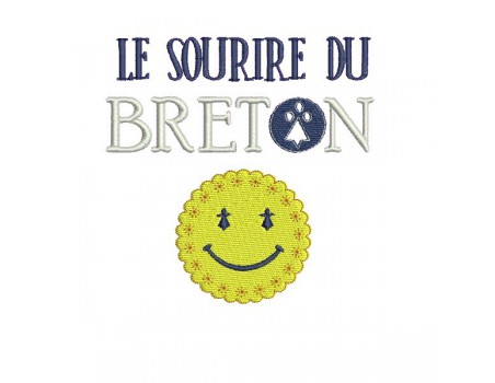 Motif de broderie machine le sourire du breton