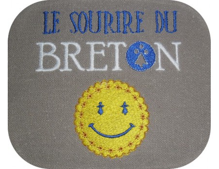 Motif de broderie machine le sourire du breton