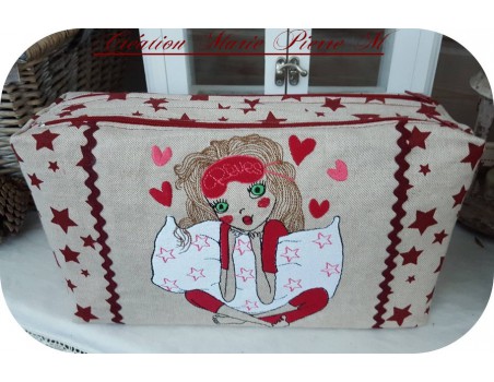 Instant download machine embroidery design girl makeup