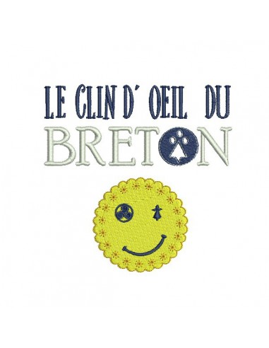 Instant download machine embroidery  Breton smiley