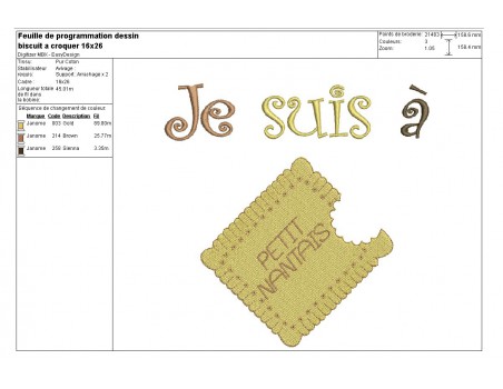 Instant download machine embroidery french biscuit