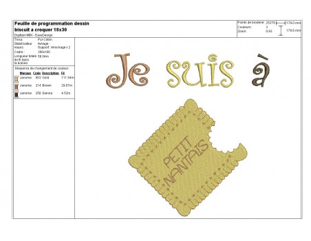 Instant download machine embroidery french biscuit