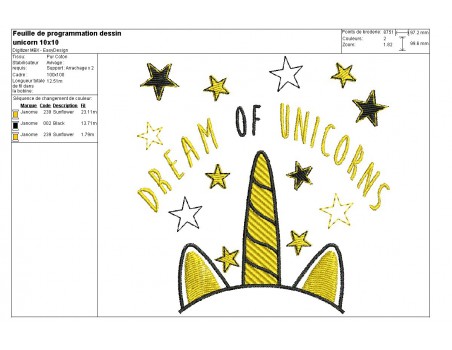 Instant download machine embroidery unicorn