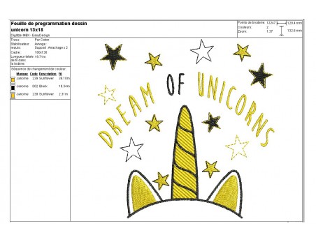 Instant download machine embroidery unicorn