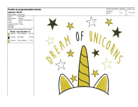 Instant download machine embroidery unicorn