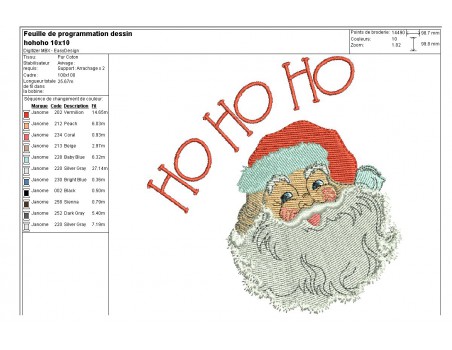 Instant download machine embroidery design Santa Claus Ho Ho Ho