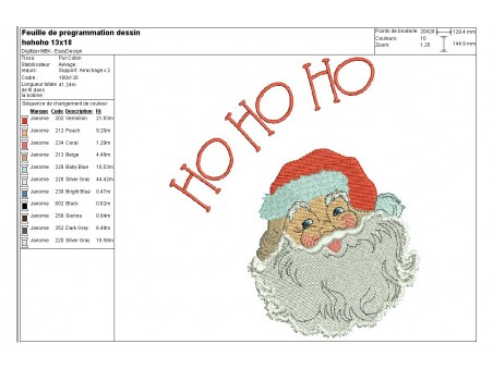 Instant download machine embroidery design Santa Claus Ho Ho Ho