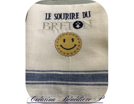 Motif de broderie machine le sourire du breton