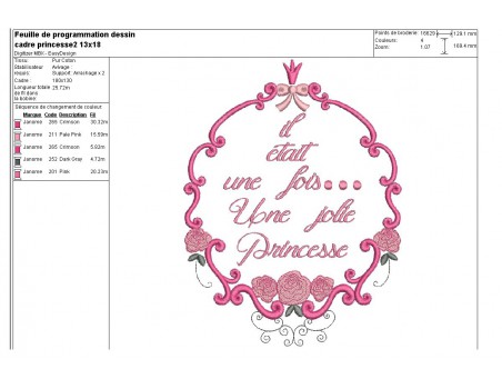 Embroidery design ovale frame  redwork amandine