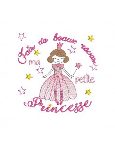 Motif de broderie machine princesse