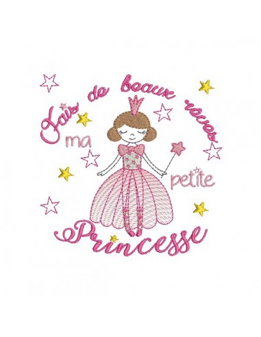 Motif de broderie machine princesse