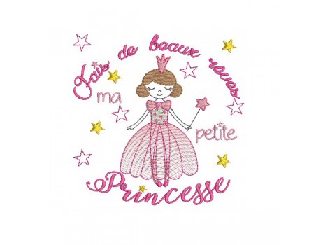 Motif de broderie machine princesse