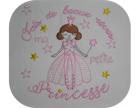 Motif de broderie machine princesse