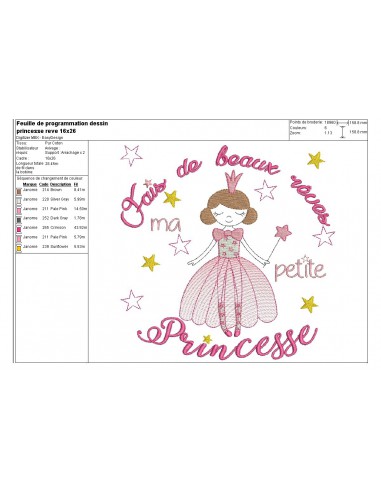 iMP Kit de broderie "Il était une fois..." marque Princesse 35X45 cm toile imp neuf 