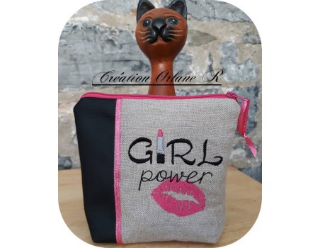 Motif de broderie machine girl power