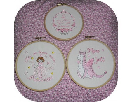 Motif de broderie machine princesse