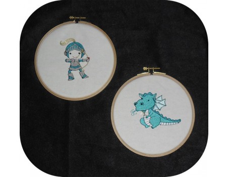 Embroidery design princess dragon