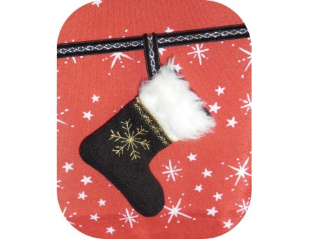 Instant download machine embroidery design christmas mitten
