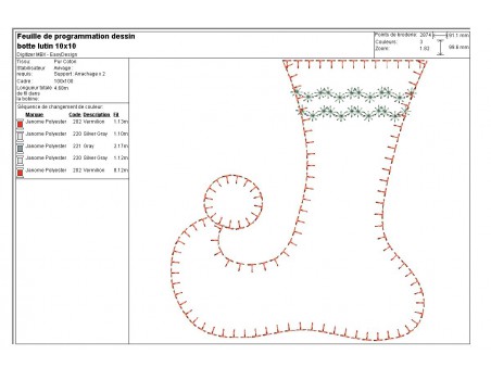 Motif de broderie machine botte de lutin  ITH