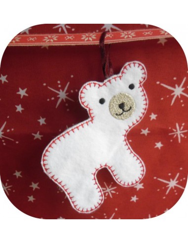 Motif de broderie machine l'ours polaire  ITH