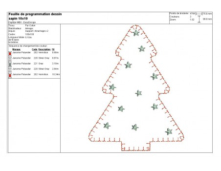 Motif de broderie machine sapin  ITH