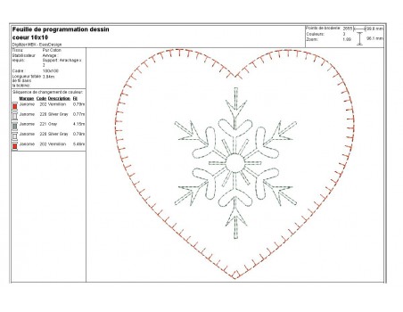 Motif de broderie machine coeur   ITH