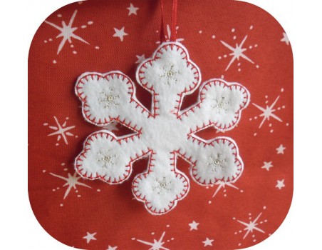 Motif de broderie machine flocon de neige  ITH