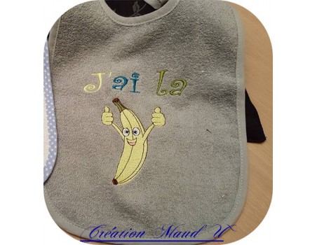 Motif de broderie machine  j'ai la banane