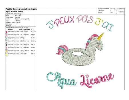 Instant download machine embroidery dabbin unicorn