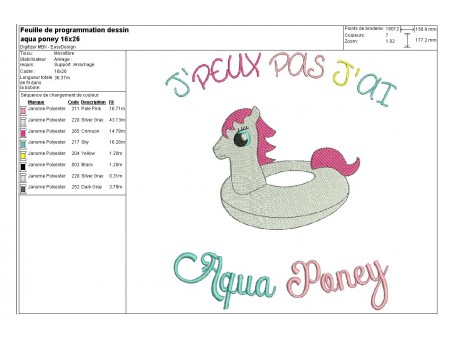 Instant download machine embroidery aqua unicorn