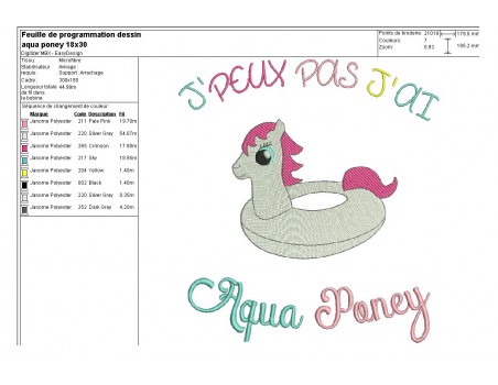 Instant download machine embroidery aqua unicorn