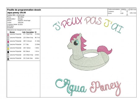 Instant download machine embroidery aqua unicorn
