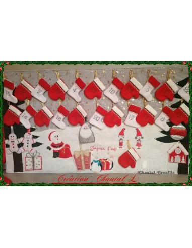 Motif de broderie machine moufles de Noël ITH Motif de broderie machine moufles de Noël ITH