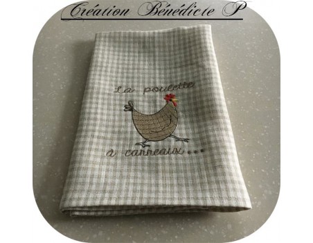 Motif de broderie machine poule à carreaux