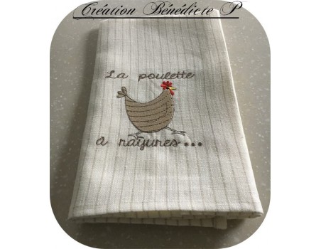 Instant download machine embroidery Checked hen