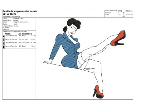 Instant download machine embroidery pin up