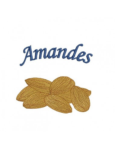 Motif de broderie machine  amandes